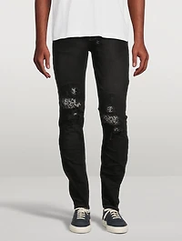 Chitch Leopard Patch Krow Slim-Fit Jeans
