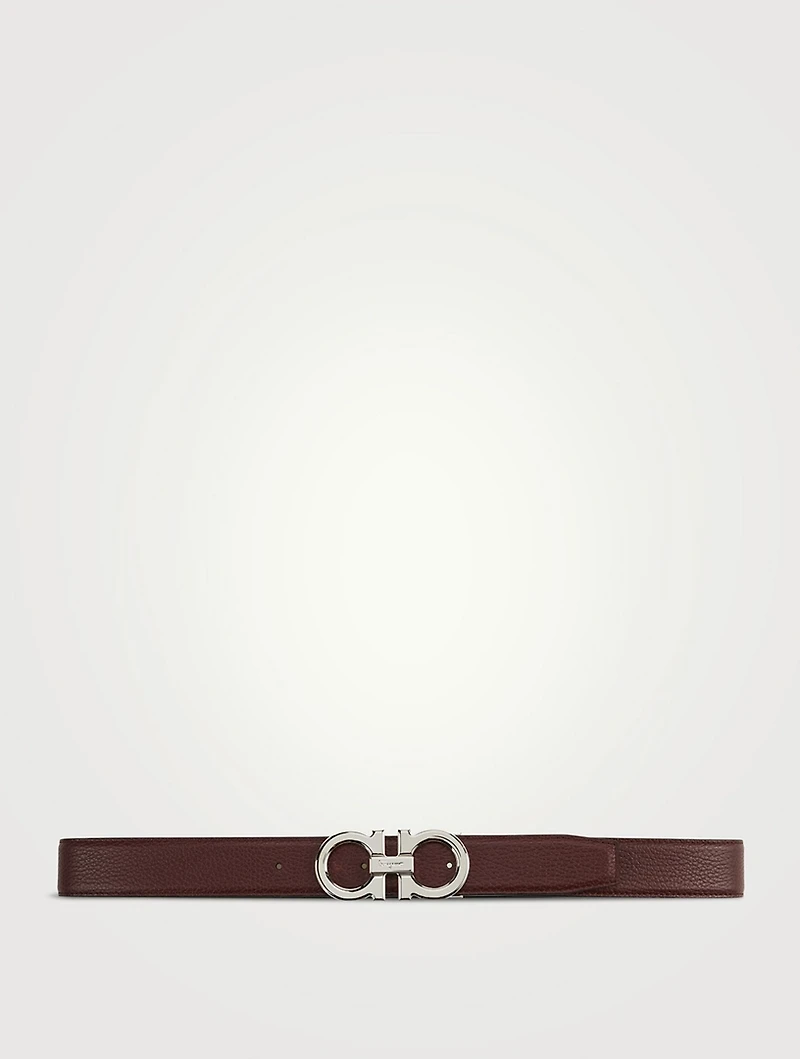 Reversible And Adjustable Gancini Leather Belt