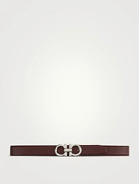 Reversible And Adjustable Gancini Leather Belt