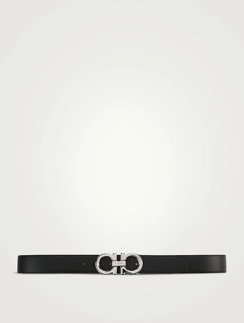 Reversible And Adjustable Gancini Leather Belt