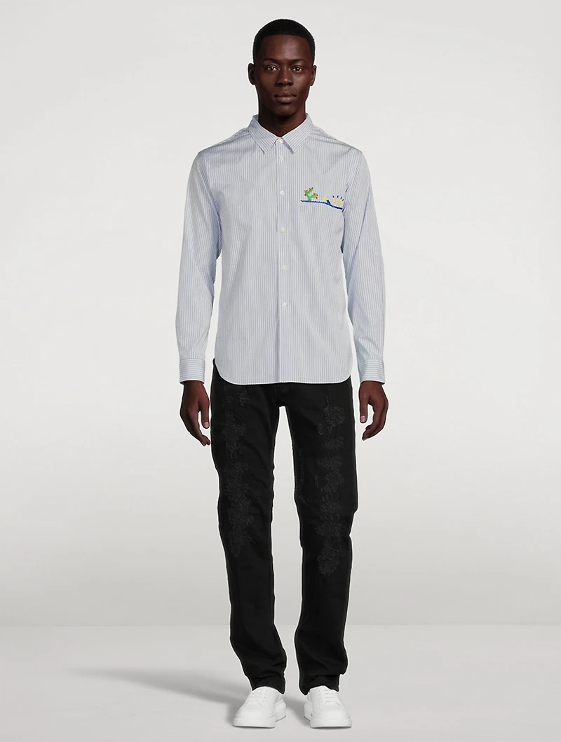 Cotton Shirt Striped Print