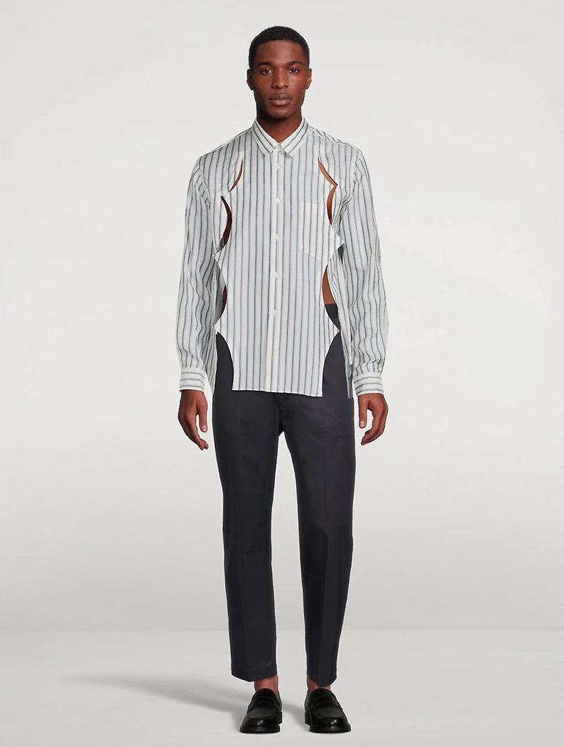 Cut-Out Striped Shirt