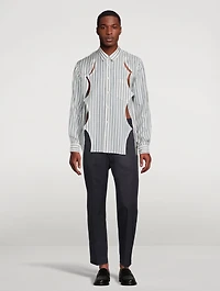 Cut-Out Striped Shirt