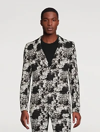 Cotton Single-Breasted Jacket Floral Print