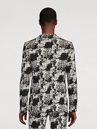Cotton Single-Breasted Jacket Floral Print