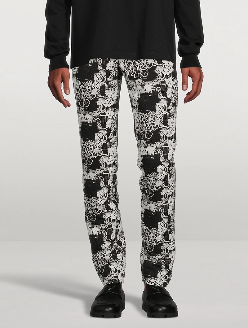 Cotton Dress Pants Floral Print