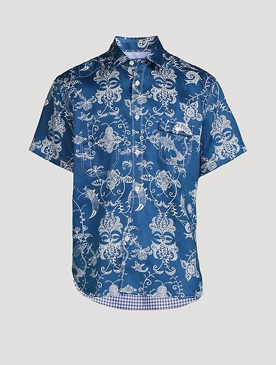 Linen And Cotton Short-Sleeve Shirt