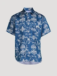Linen And Cotton Short-Sleeve Shirt