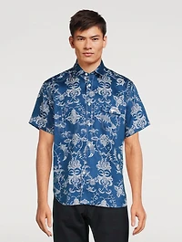 Linen And Cotton Short-Sleeve Shirt