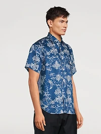 Linen And Cotton Short-Sleeve Shirt