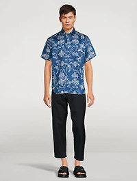 Linen And Cotton Short-Sleeve Shirt