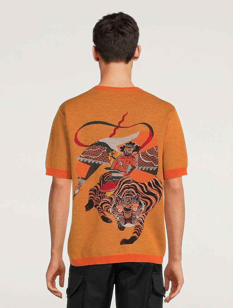 Cotton-Blend Short-Sleeve Sweater