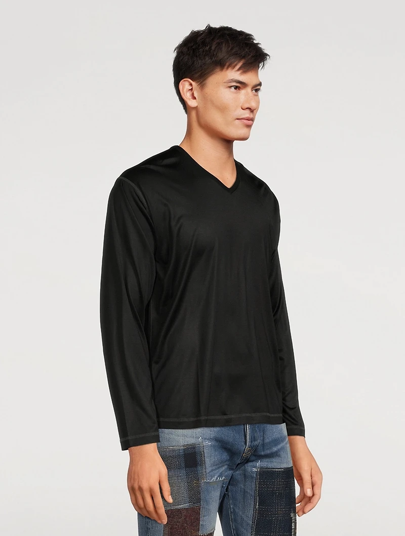 Silk V-Neck Sweater