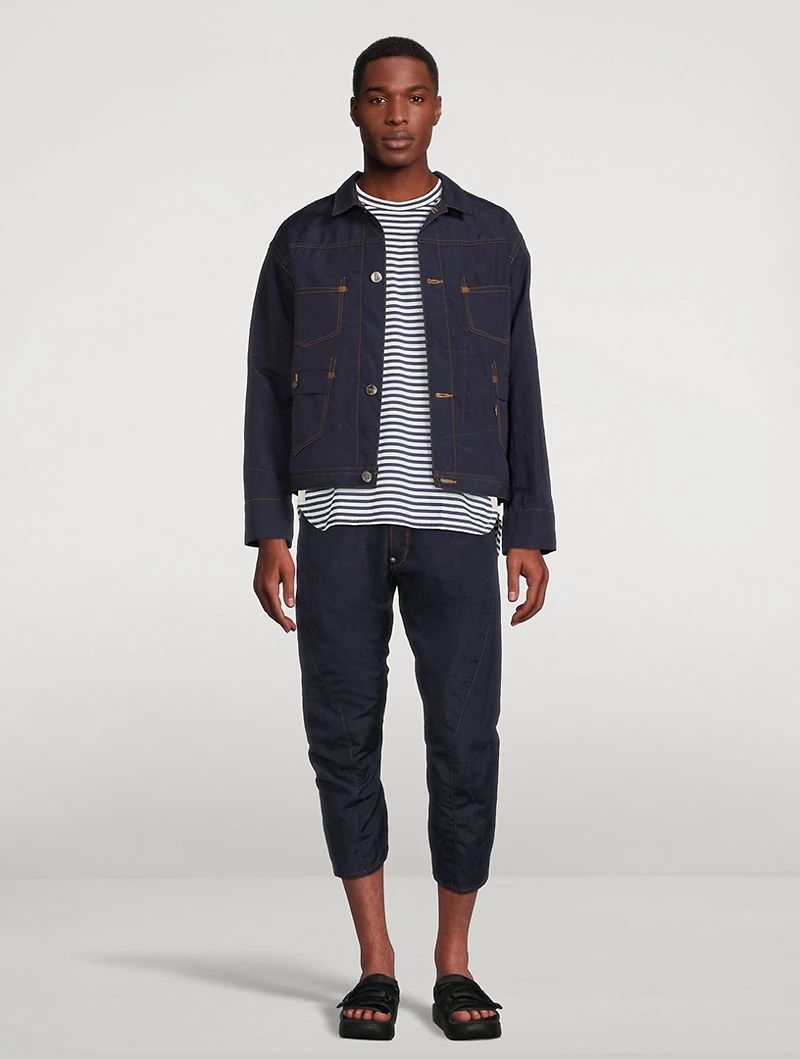 Wool And Linen Cropped Jeans