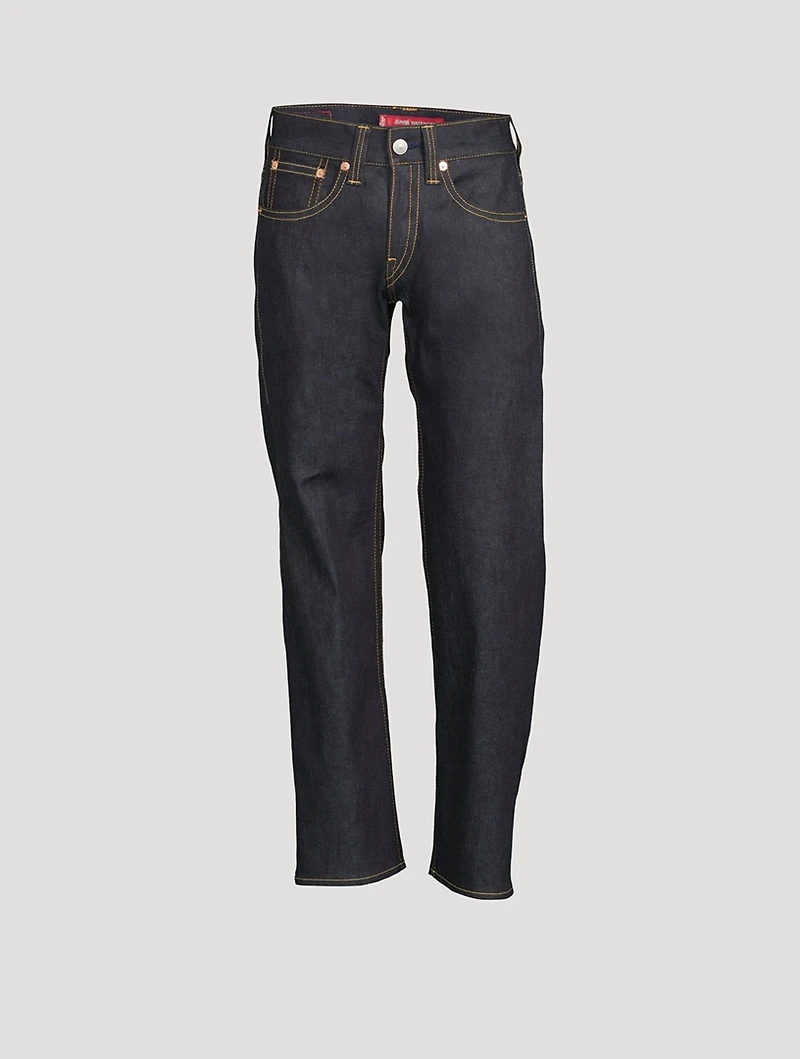 Cotton And Linen Straight-Leg Jeans