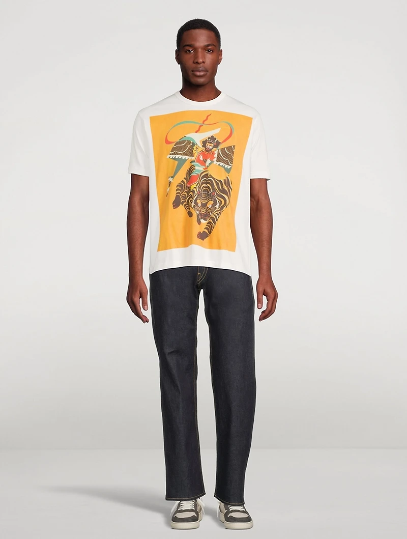 Cotton And Linen Straight-Leg Jeans