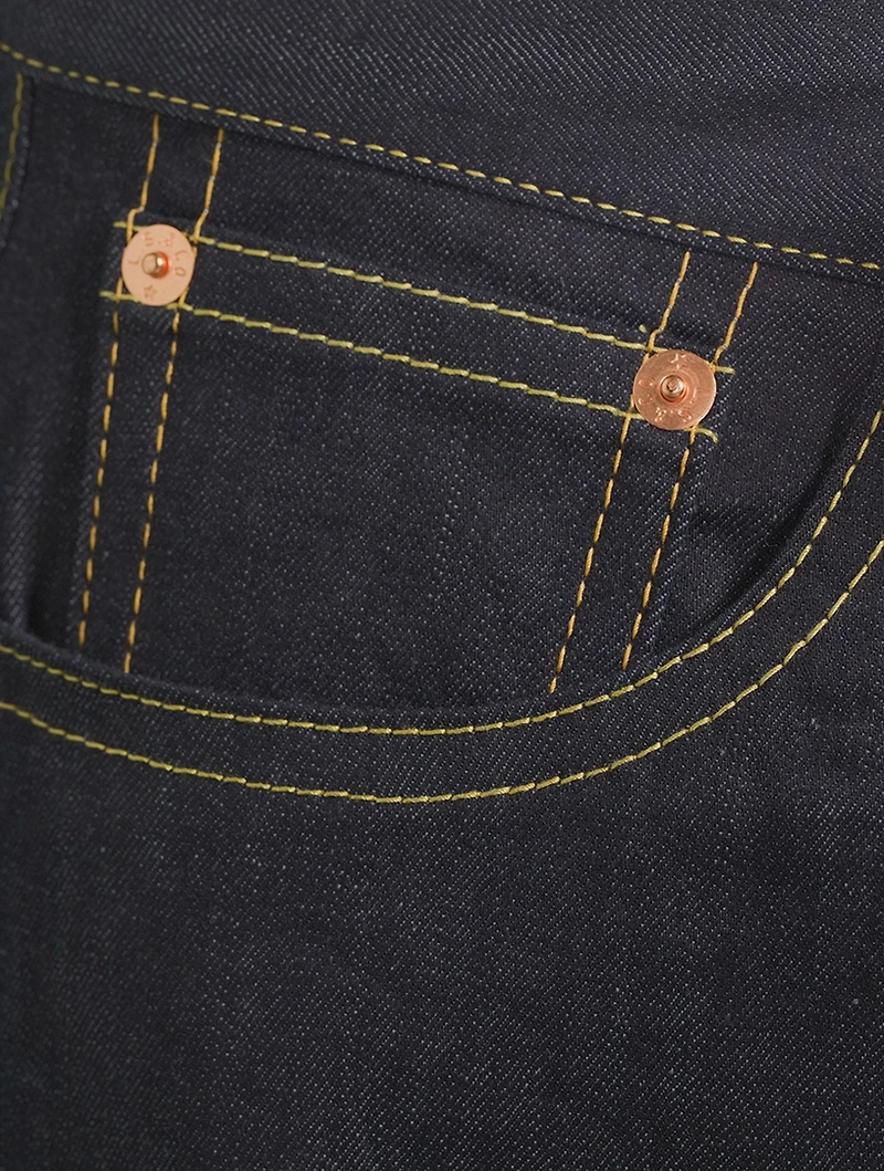 Cotton And Linen Straight-Leg Jeans