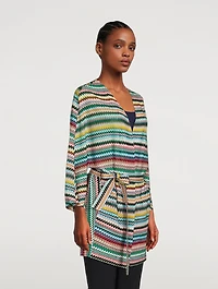 Belted Lurex Cardigan
