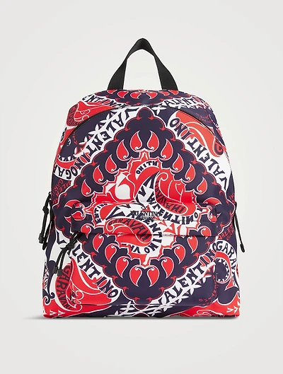 Nylon Backpack In Archive Manifesto Bandana Print