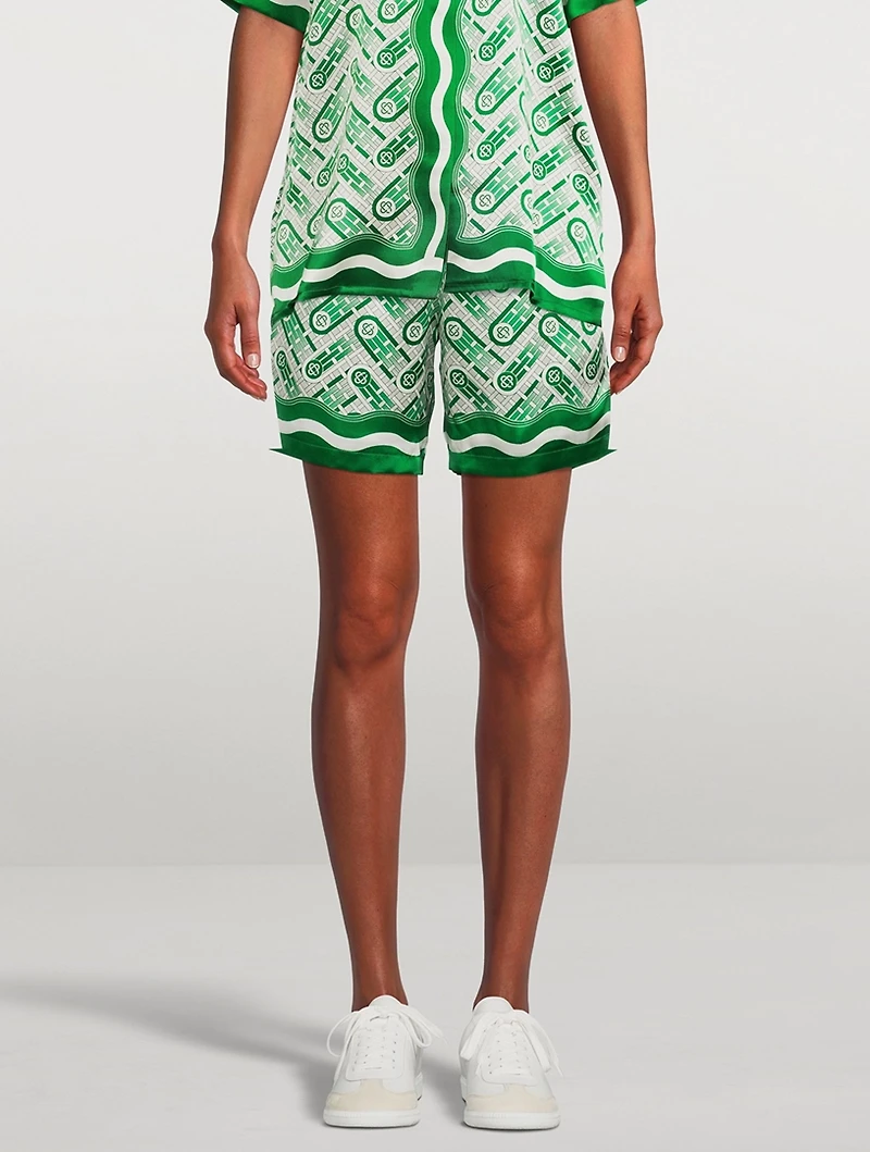Silk Printed Shorts