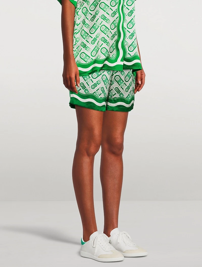 Silk Printed Shorts