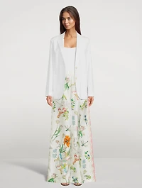 Silk Printed Wide-Leg Pants