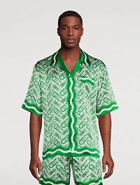 Ping Pong Monogram Silk Cuban Shirt