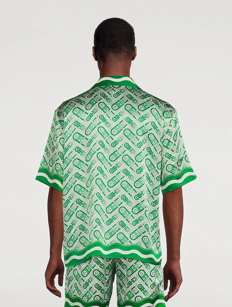 Ping Pong Monogram Silk Cuban Shirt