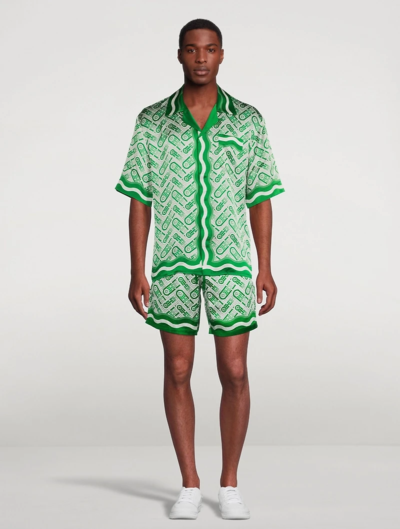 Ping Pong Monogram Silk Cuban Shirt