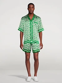 Ping Pong Monogram Silk Cuban Shirt