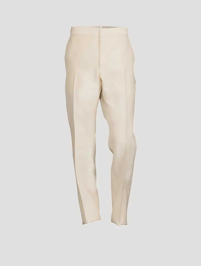 Cooper Wool And Silk Poplin Tailored Pants