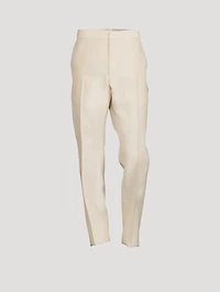 Cooper Wool And Silk Poplin Tailored Pants