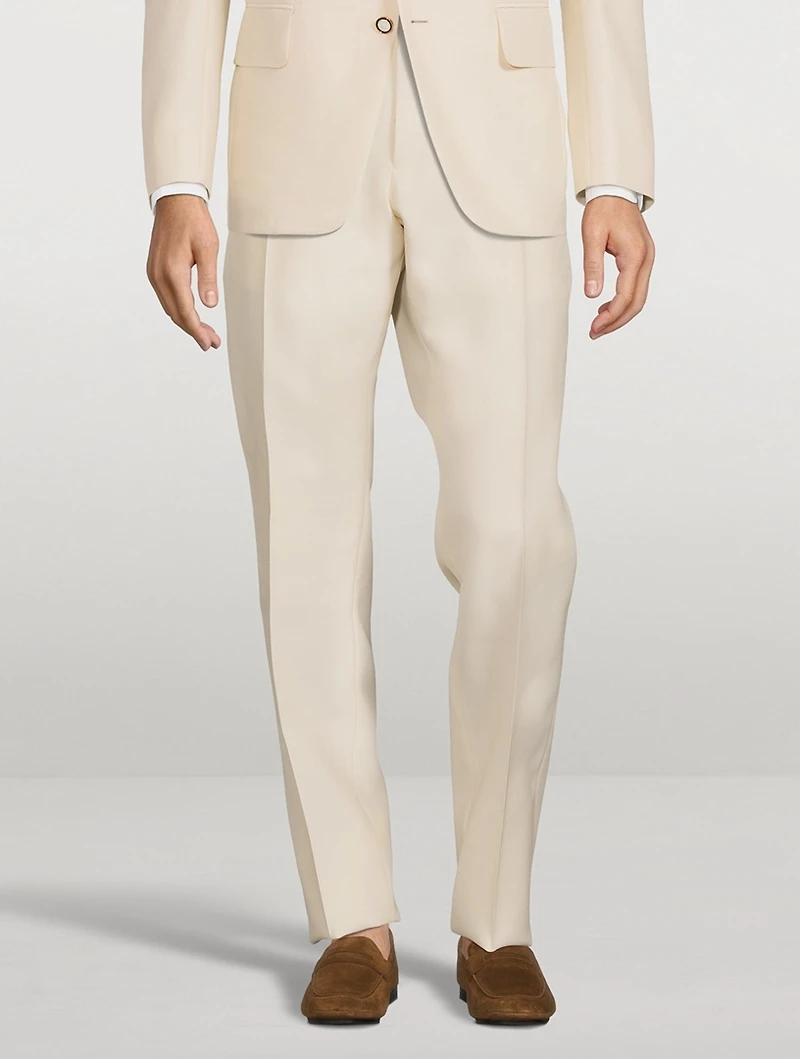 Cooper Wool And Silk Poplin Tailored Pants