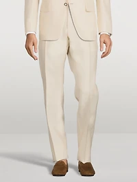 Cooper Wool And Silk Poplin Tailored Pants