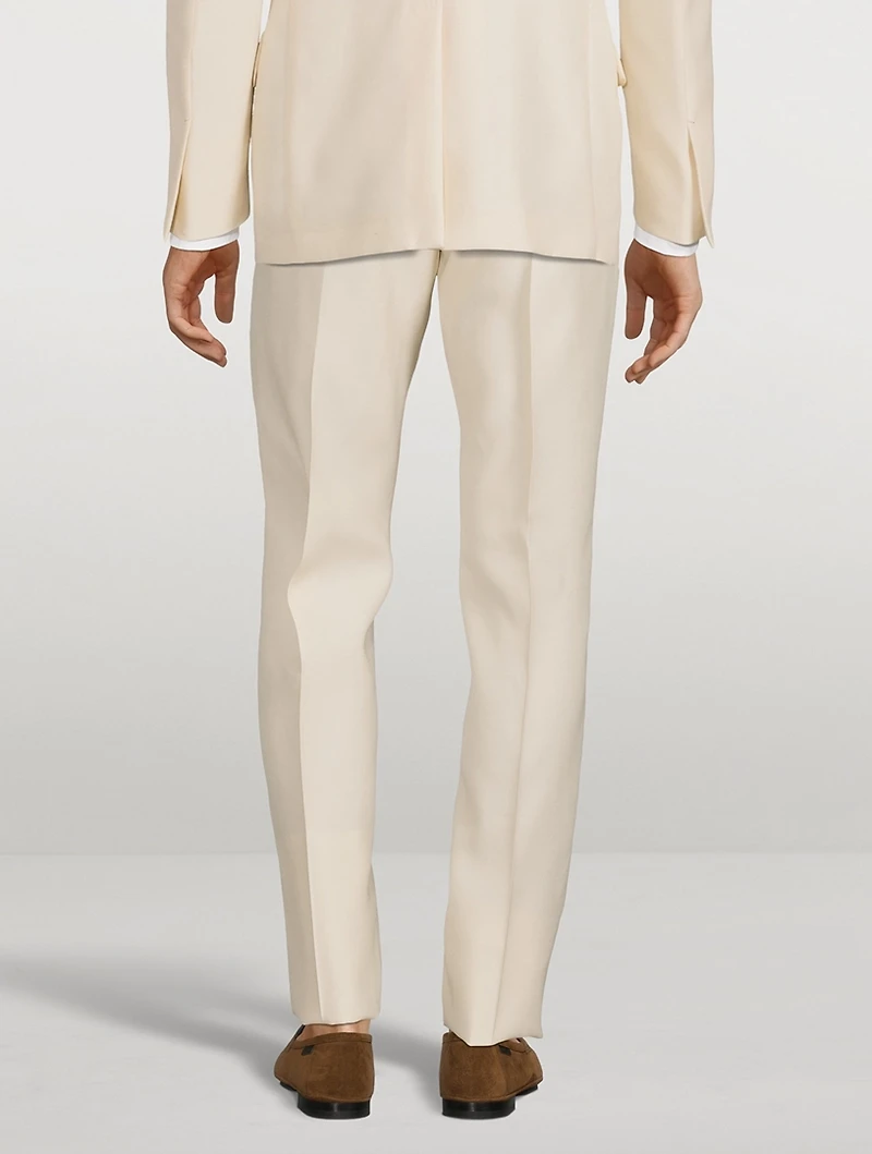 Cooper Wool And Silk Poplin Tailored Pants