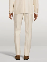 Cooper Wool And Silk Poplin Tailored Pants