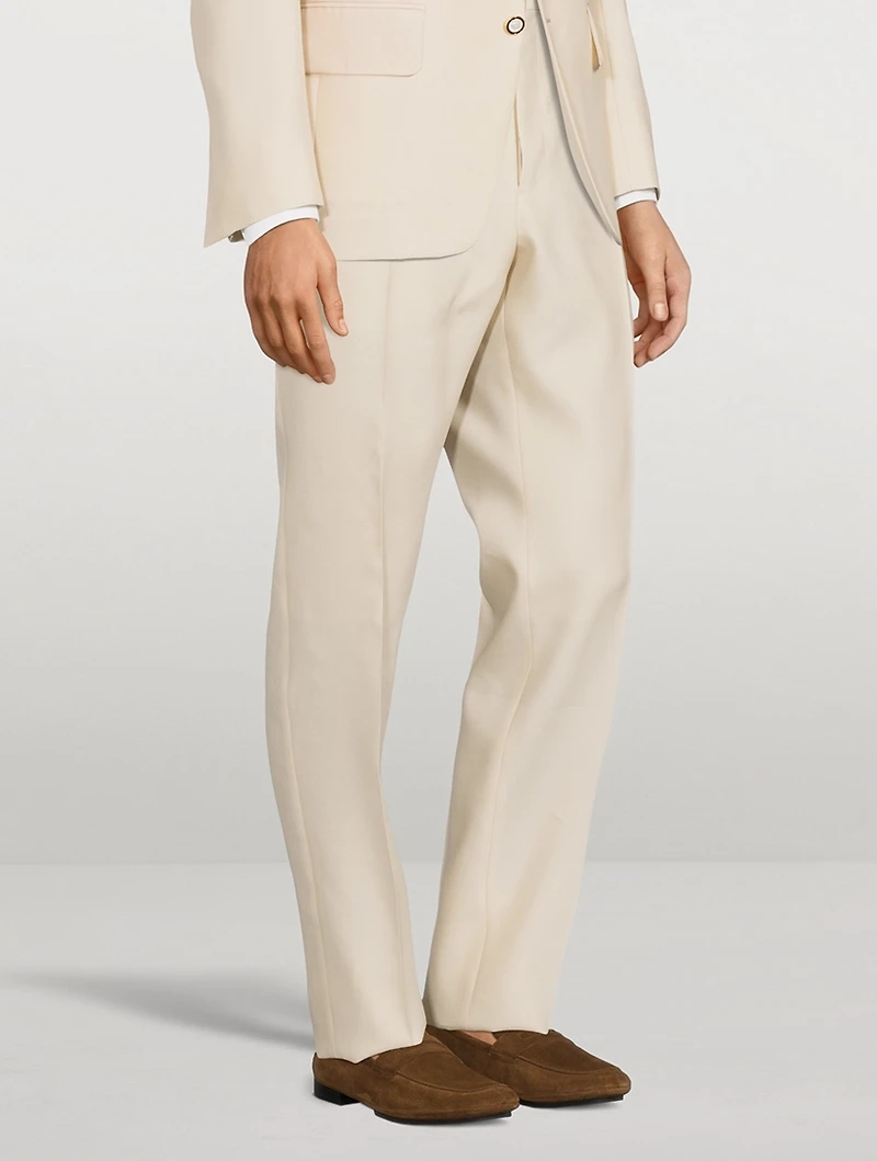 Cooper Wool And Silk Poplin Tailored Pants