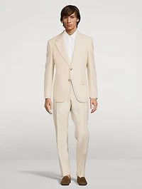 Cooper Wool And Silk Poplin Tailored Pants