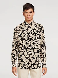 Cotton-Blend Shirt Floral Print