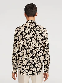 Cotton-Blend Shirt Floral Print