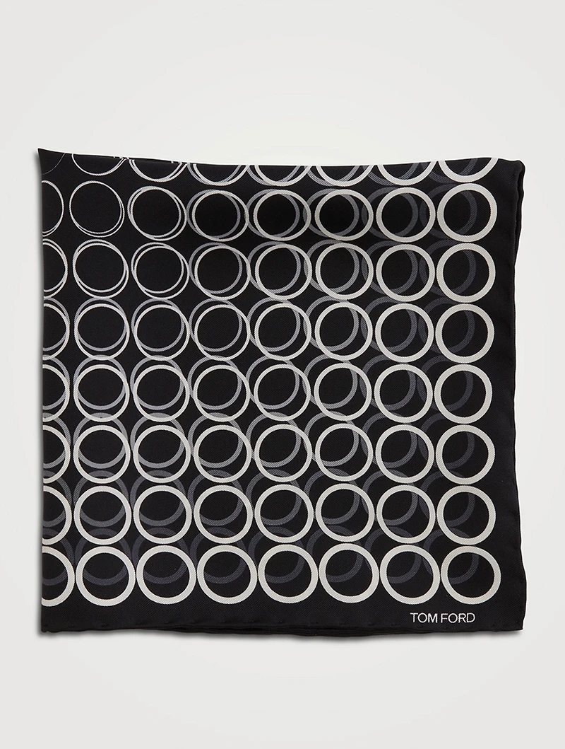 Silk Pocket Square In Geometric Print