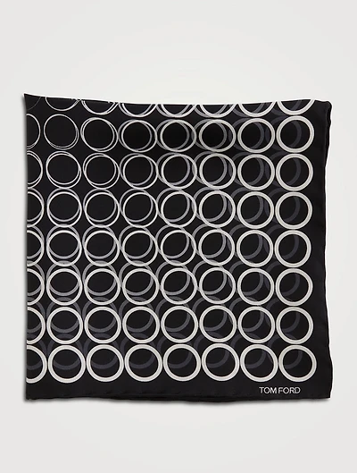 Silk Pocket Square In Geometric Print