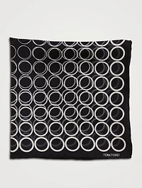 Silk Pocket Square In Geometric Print
