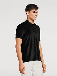 Velour Short-Sleeve Polo Shirt