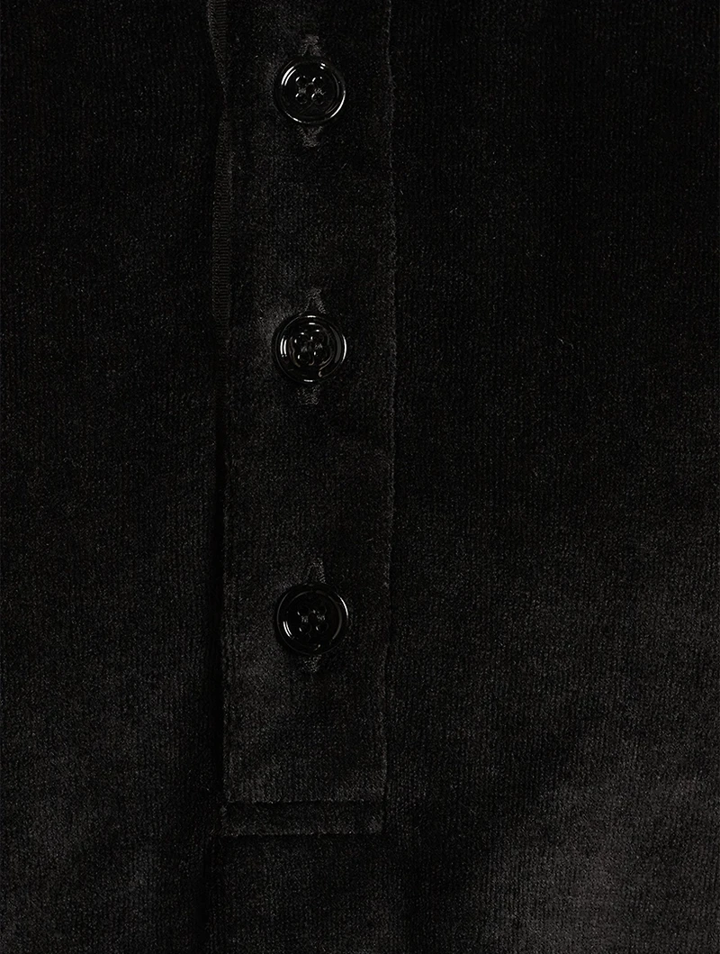 Velour Short-Sleeve Polo Shirt