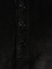Velour Short-Sleeve Polo Shirt