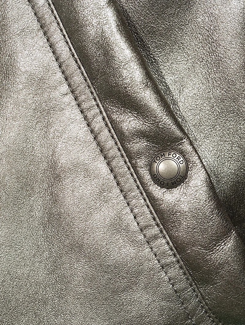 Leather Down Zip Hoodie
