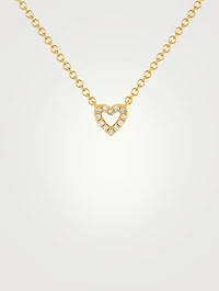 Baby 14K Gold Open Heart Pendant Necklace With Diamonds