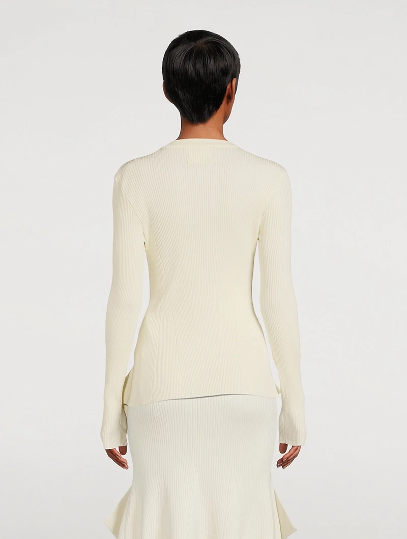 Cut-Out Ribbed Sweater