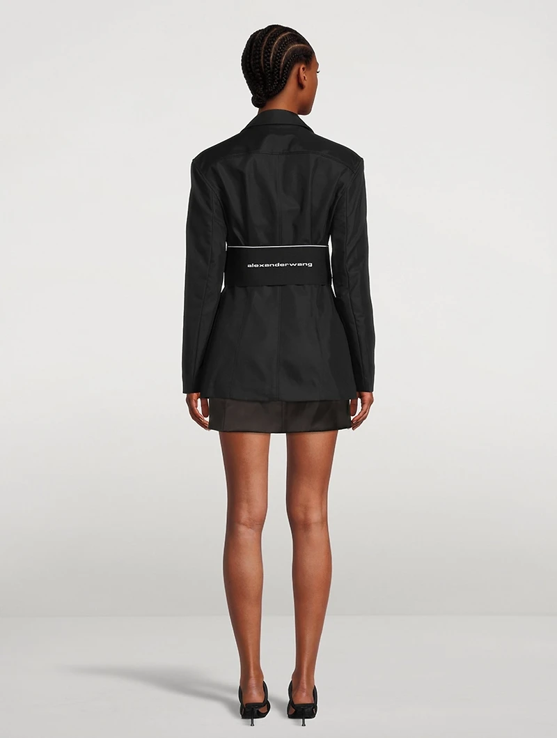 Logo-Elastic Cotton Blazer